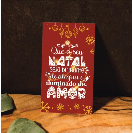 Cartão de Natal - Que o seu Natal seja brilhante de alegria e iluminado de amor