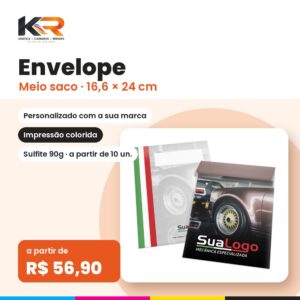 Envelope Meio Saco Personalizado – KR Carimbos e Gráfica