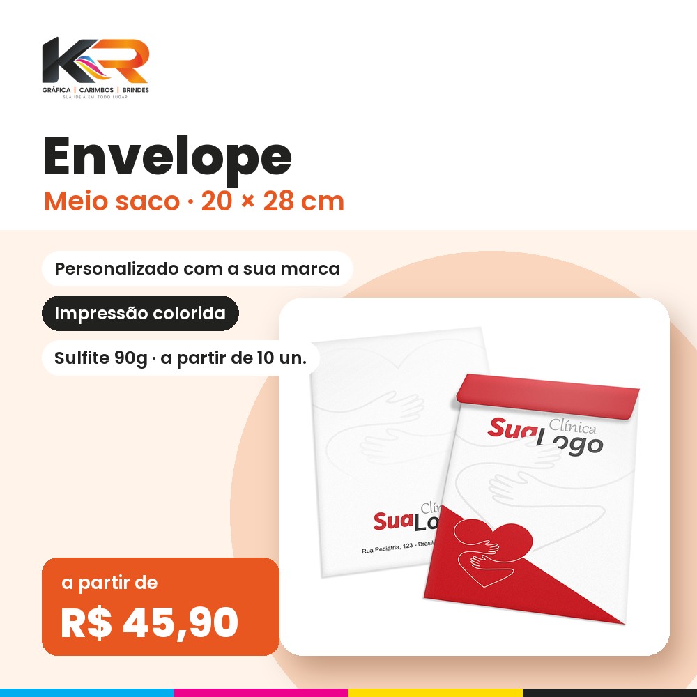 Envelope Meio Saco Grande Personalizado – KR Carimbos e Gráfica