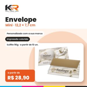 Envelope Mini Personalizado – KR Carimbos e Gráfica