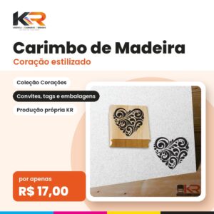 Carimbo Coração estilizado – KR Carimbos e Gráfica