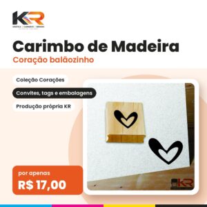 Carimbo Coração balãozinho – KR Carimbos e Gráfica