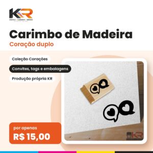 Carimbo Coração duplo – KR Carimbos e Gráfica