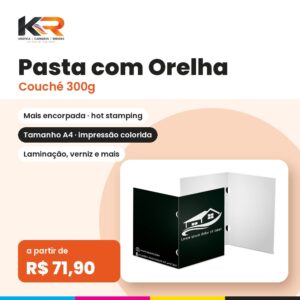Pasta com Orelha – Couché 300g – KR Carimbos e Gráfica