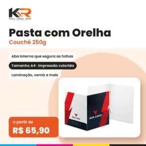 Pasta com Orelha – Couché 250g – KR Carimbos e Gráfica