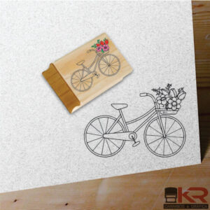 Carimbo Bicicleta cestinho de flor