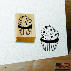 Carimbo Cupcake corações