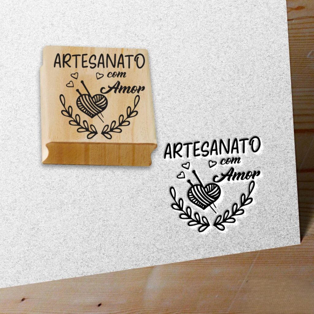 Carimbo Artesanato com Amor - Tricot