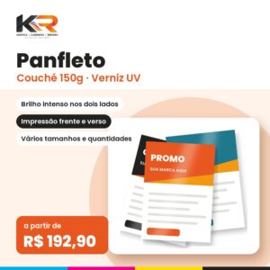 Panfleto Couché 150g com Verniz UV
