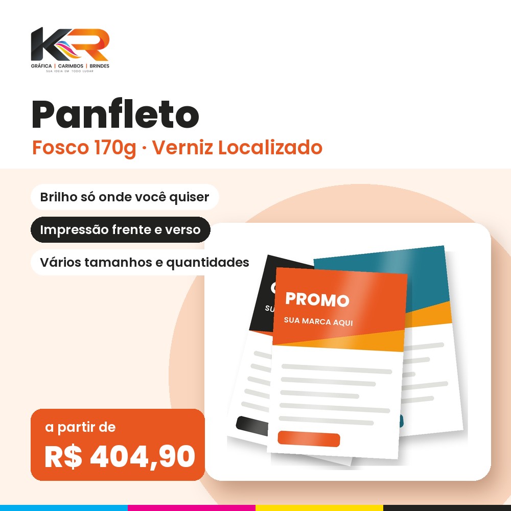 Panfleto Couché Fosco 170g com Verniz Localizado